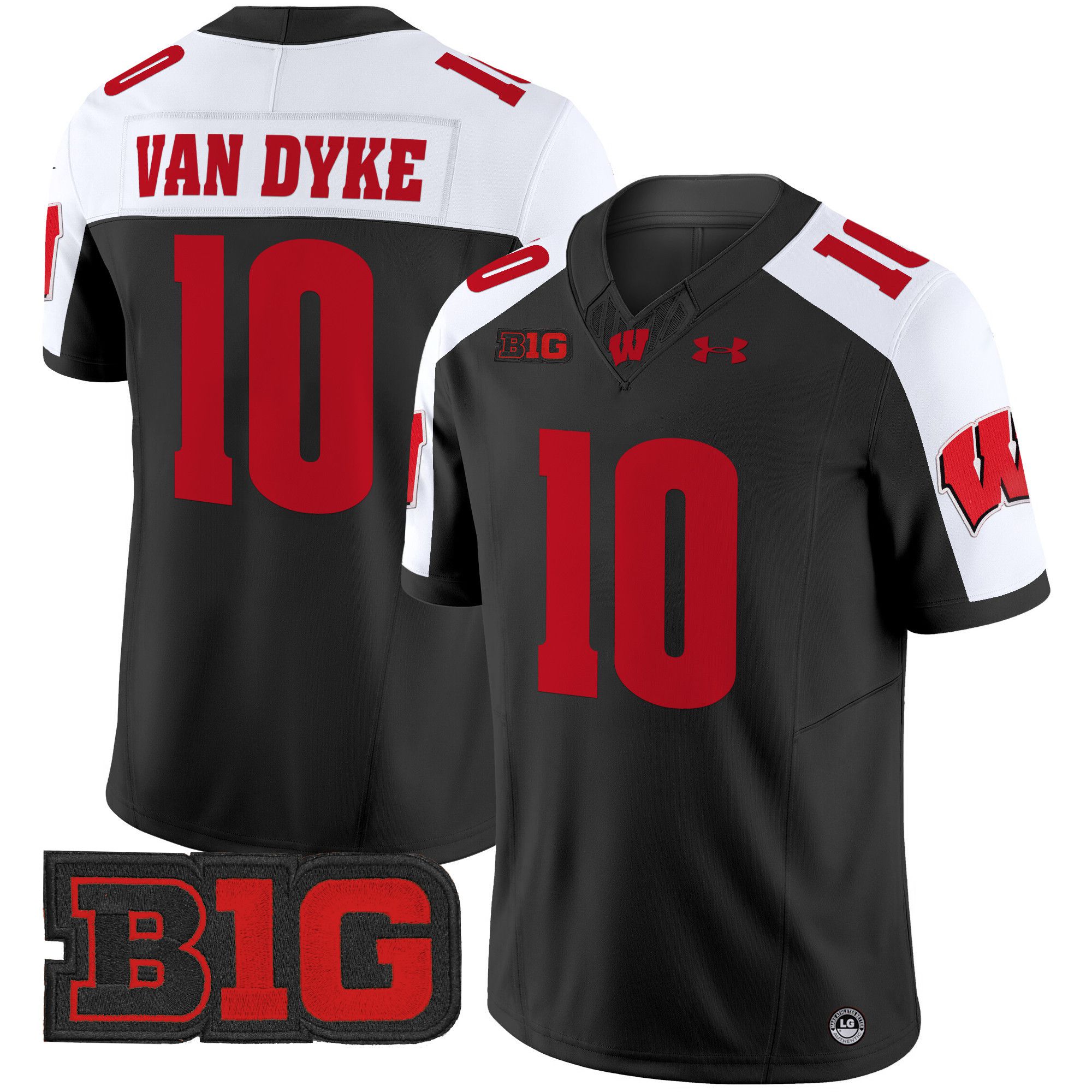 Men Wisconsin Badgers 10 Van dyke Black 2024 Vapor Limited NCAA Jersey